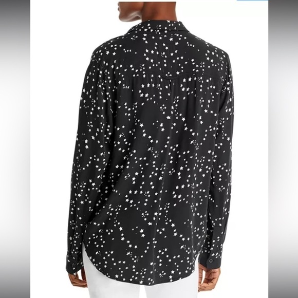 Rails Black and White Star Constellation Button Front Top XS - Picture 3 of 9